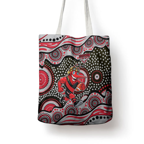 Essendon Bombers Tote Bag Aboriginal Dot Pattern - Football Mascot Heritage Pride