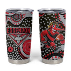 Essendon Bombers Tumbler Cup Aboriginal Dot Pattern - Football Mascot Heritage Pride