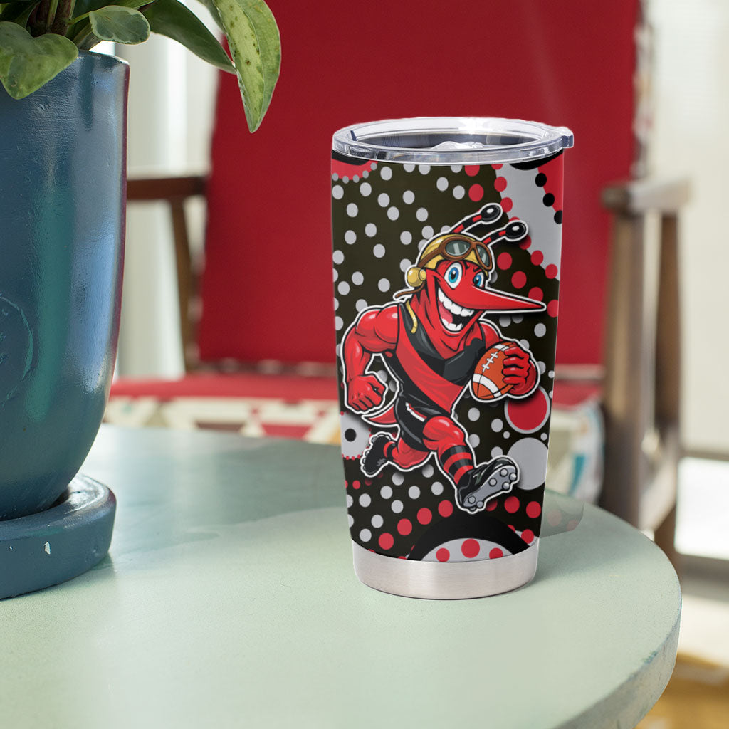 Essendon Bombers Tumbler Cup Aboriginal Dot Pattern - Football Mascot Heritage Pride