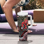 Essendon Bombers Tumbler With Handle Aboriginal Dot Pattern - Football Mascot Heritage Pride