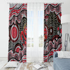 Essendon Bombers Window Curtain Aboriginal Dot Pattern - Football Mascot Heritage Pride