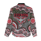 Essendon Bombers Women Casual Shirt Aboriginal Dot Pattern - Football Mascot Heritage Pride