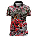 Essendon Bombers Women Polo Shirt Aboriginal Dot Pattern - Football Mascot Heritage Pride