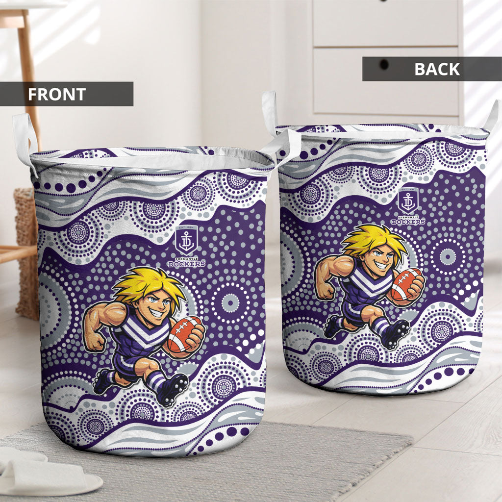Fremantle Dockers Laundry Basket Aboriginal Dot Pattern - Football Mascot Heritage Pride