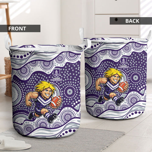 Fremantle Dockers Laundry Basket Aboriginal Dot Pattern - Football Mascot Heritage Pride
