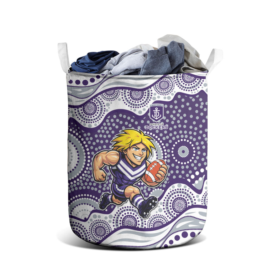Fremantle Dockers Laundry Basket Aboriginal Dot Pattern - Football Mascot Heritage Pride