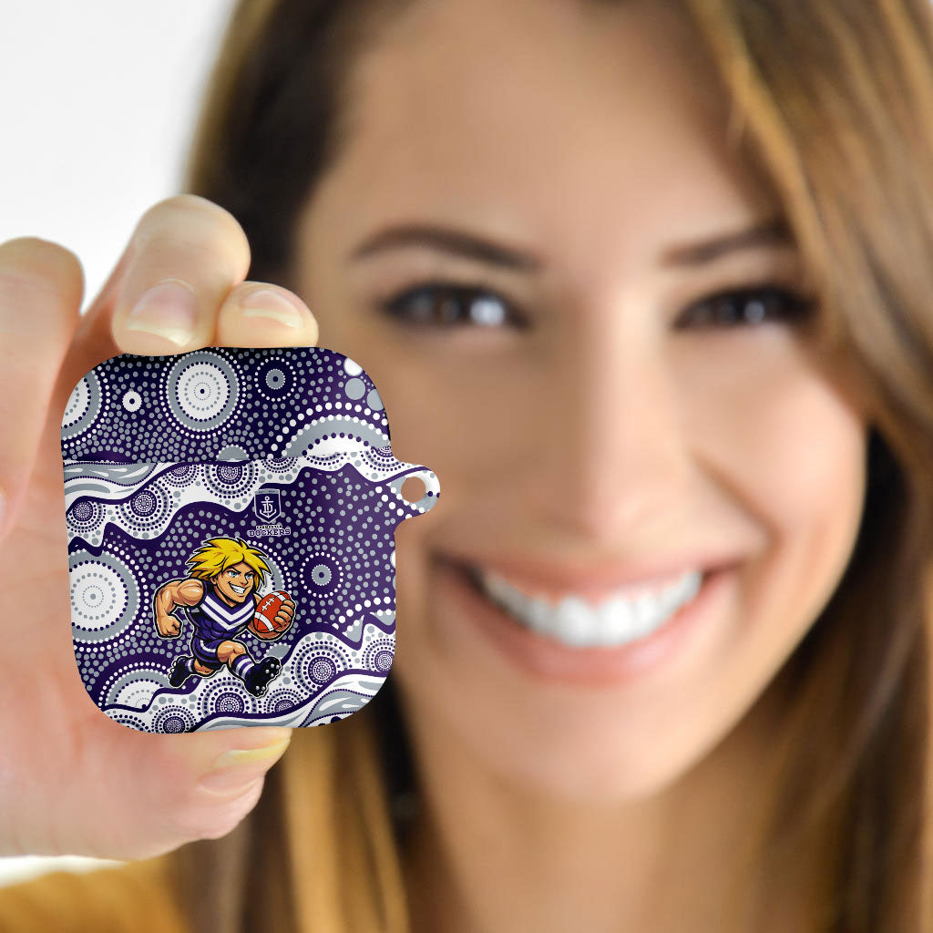 Fremantle Dockers AirPods Case Aboriginal Dot Pattern - Football Mascot Heritage Pride