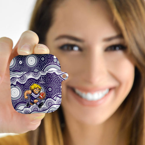 Fremantle Dockers AirPods Case Aboriginal Dot Pattern - Football Mascot Heritage Pride