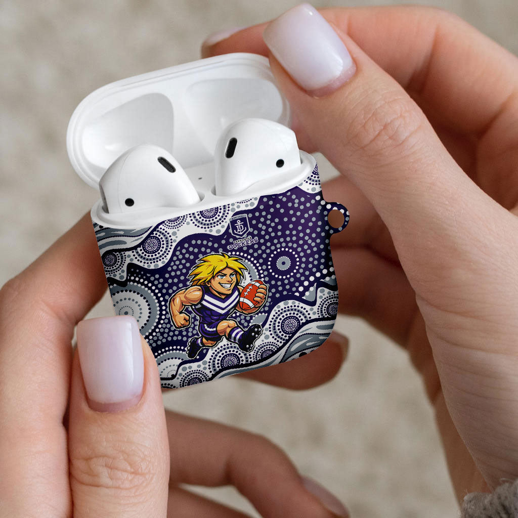 Fremantle Dockers AirPods Case Aboriginal Dot Pattern - Football Mascot Heritage Pride