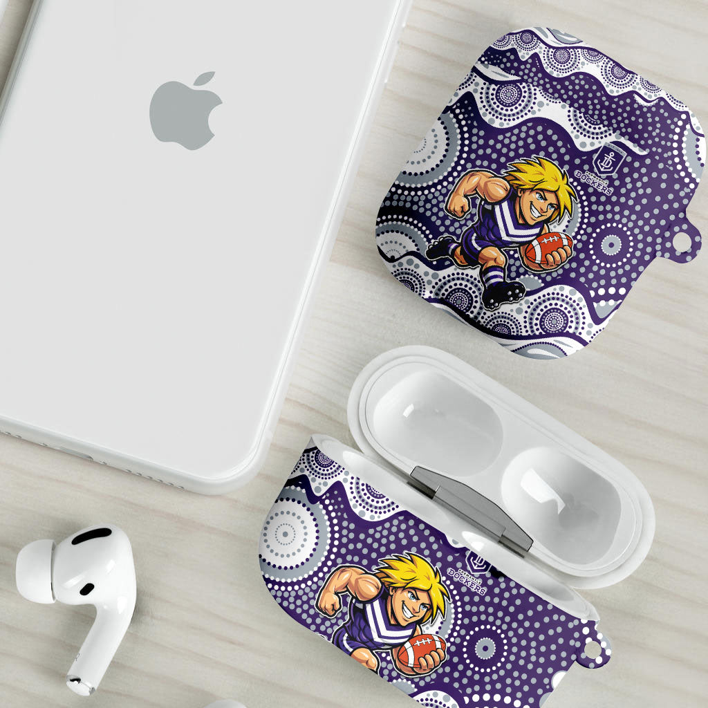 Fremantle Dockers AirPods Case Aboriginal Dot Pattern - Football Mascot Heritage Pride