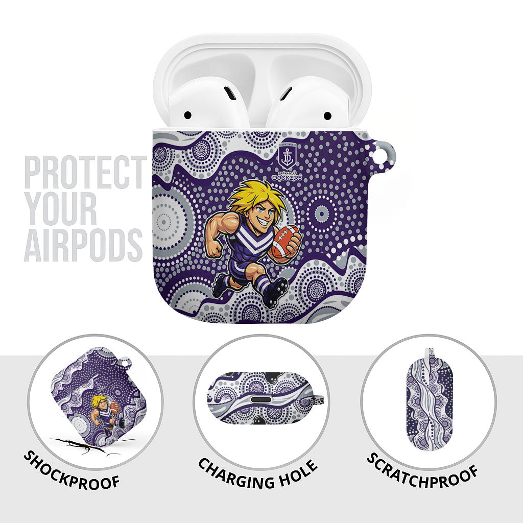 Fremantle Dockers AirPods Case Aboriginal Dot Pattern - Football Mascot Heritage Pride