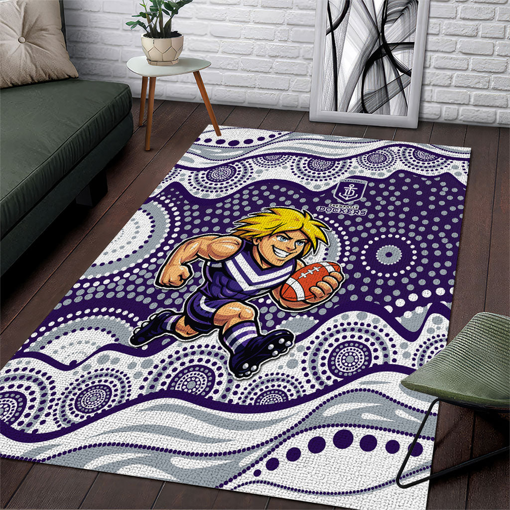 Fremantle Dockers Area Rug Aboriginal Dot Pattern - Football Mascot Heritage Pride