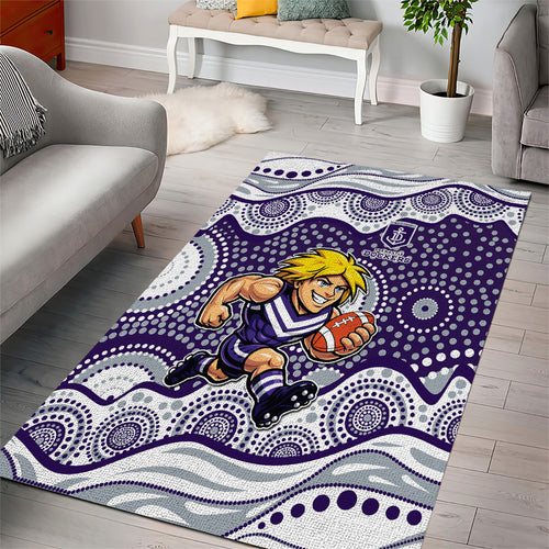 Fremantle Dockers Area Rug Aboriginal Dot Pattern - Football Mascot Heritage Pride