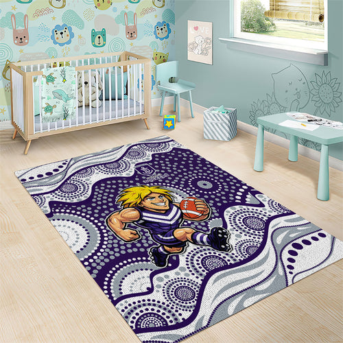 Fremantle Dockers Area Rug Aboriginal Dot Pattern - Football Mascot Heritage Pride