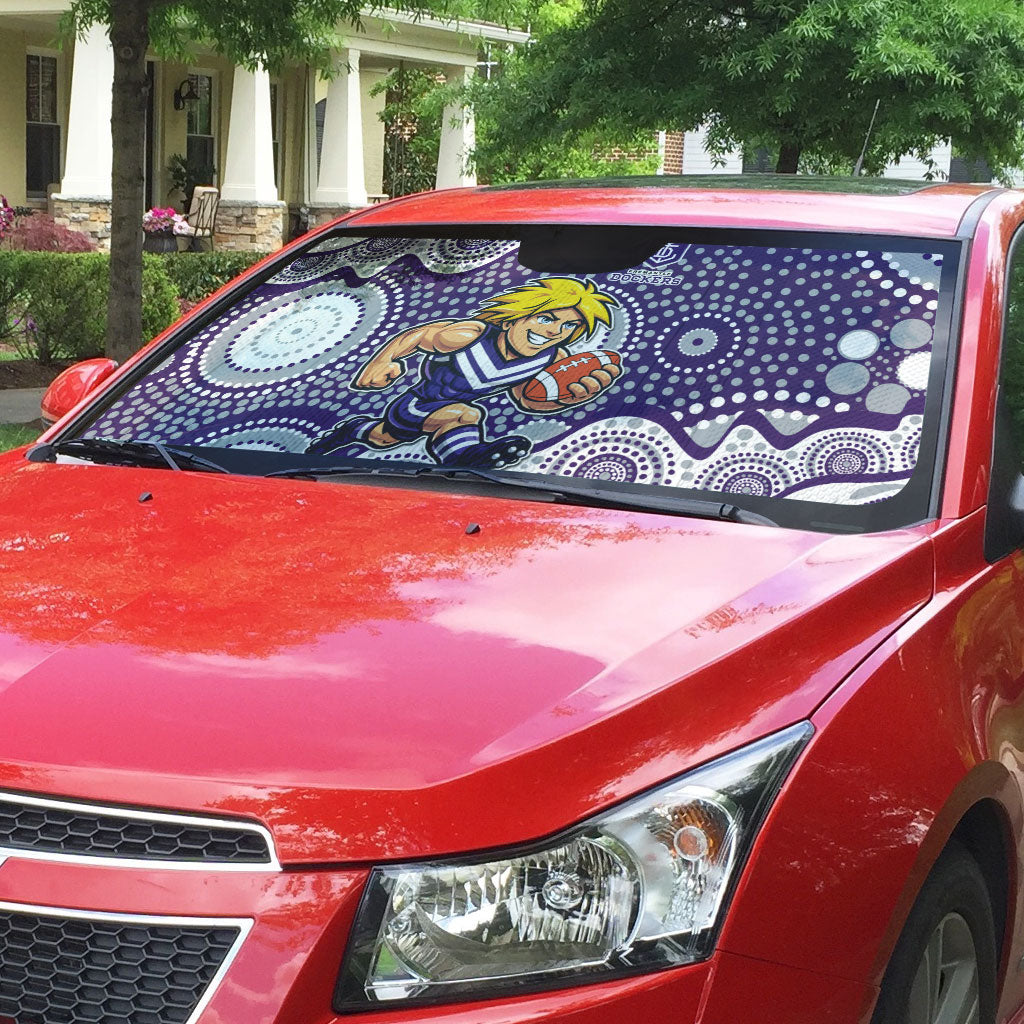 Fremantle Dockers Auto Sun Shade Aboriginal Dot Pattern - Football Mascot Heritage Pride