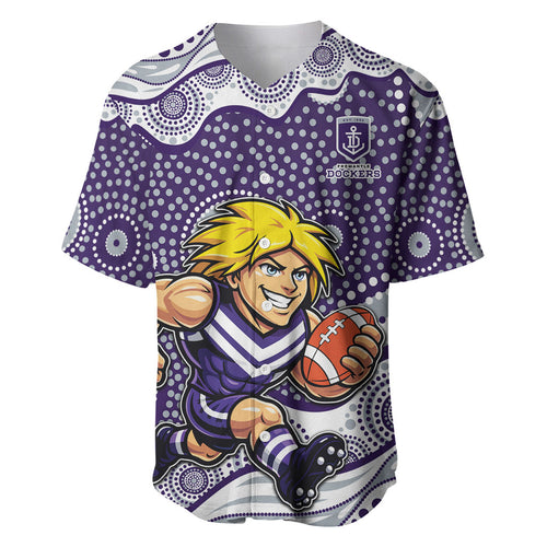 Fremantle Dockers Baseball Jersey Aboriginal Dot Pattern - Football Mascot Heritage Pride