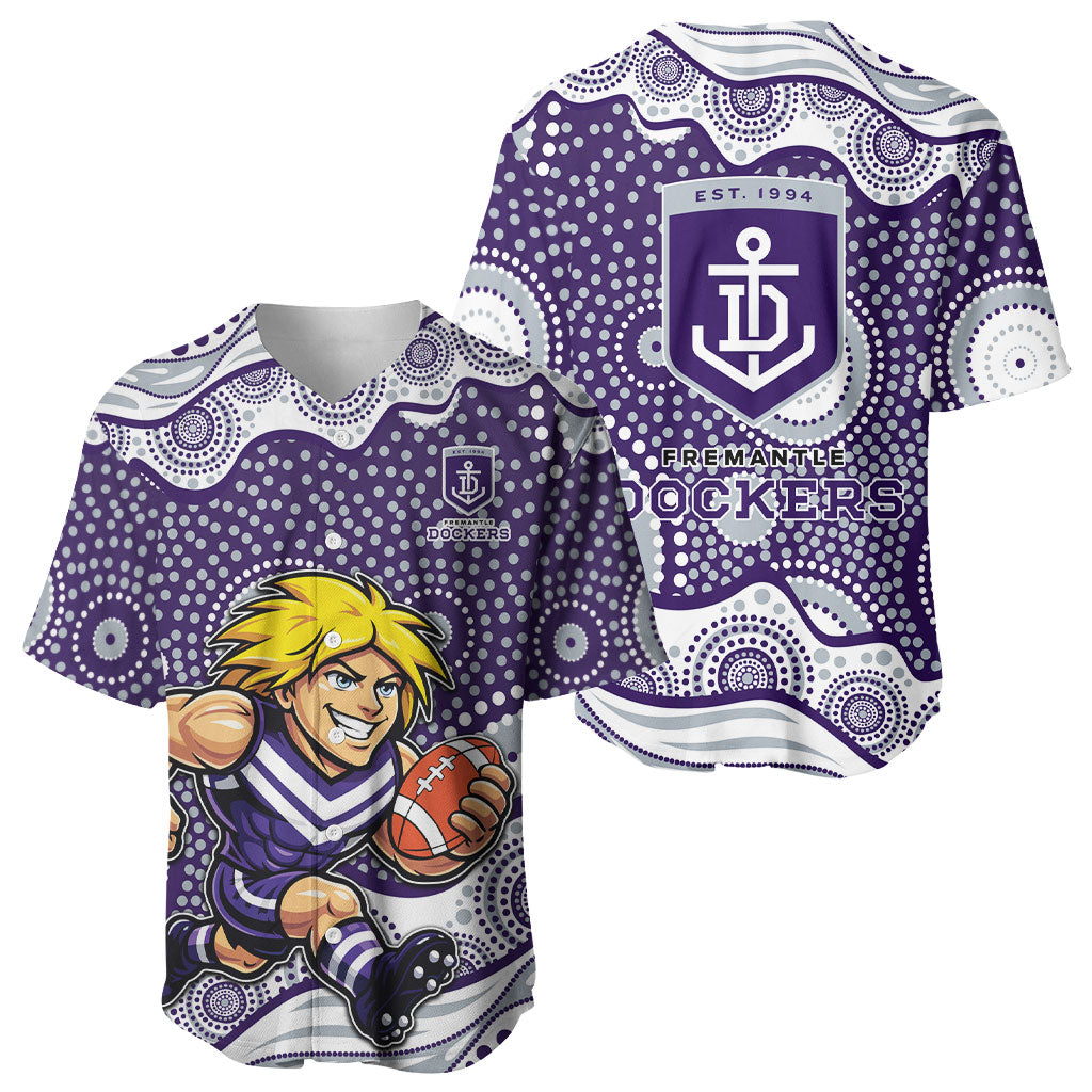 Fremantle Dockers Baseball Jersey Aboriginal Dot Pattern - Football Mascot Heritage Pride