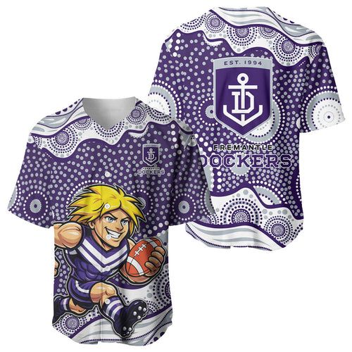 Fremantle Dockers Baseball Jersey Aboriginal Dot Pattern - Football Mascot Heritage Pride