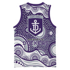 Fremantle Dockers Basketball Jersey Aboriginal Dot Pattern - Football Mascot Heritage Pride