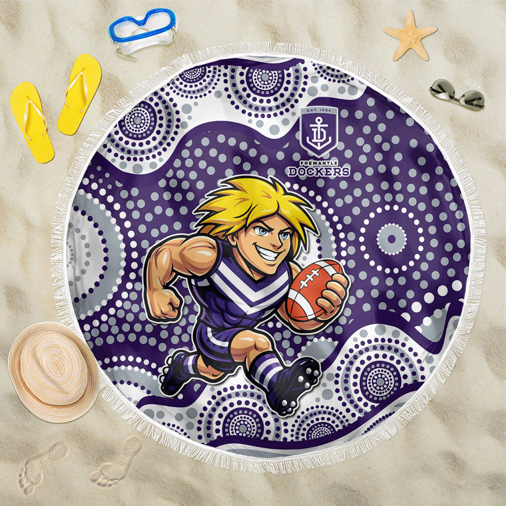 Fremantle Dockers Beach Blanket Aboriginal Dot Pattern - Football Mascot Heritage Pride
