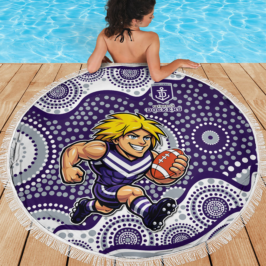 Fremantle Dockers Beach Blanket Aboriginal Dot Pattern - Football Mascot Heritage Pride