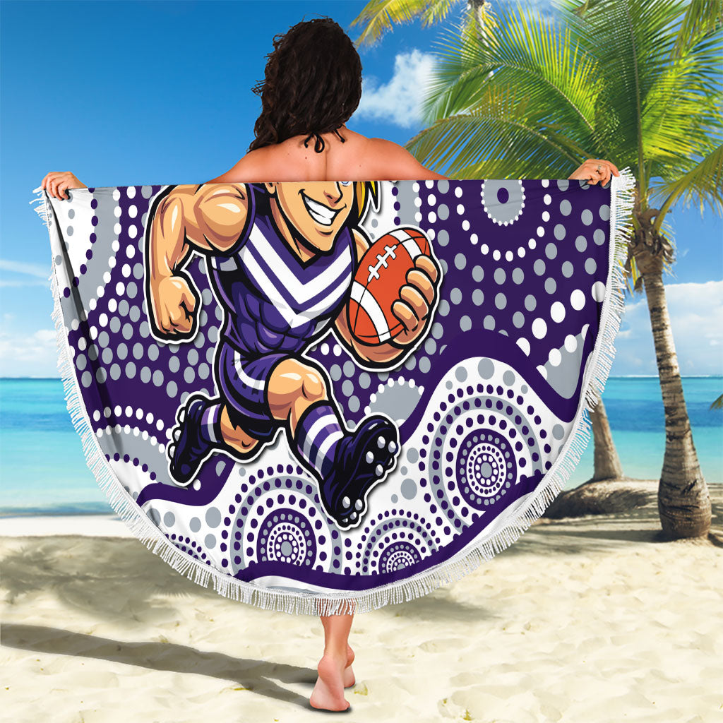 Fremantle Dockers Beach Blanket Aboriginal Dot Pattern - Football Mascot Heritage Pride