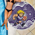 Fremantle Dockers Beach Blanket Aboriginal Dot Pattern - Football Mascot Heritage Pride