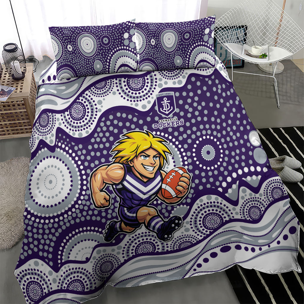 Fremantle Dockers Bedding Set Aboriginal Dot Pattern - Football Mascot Heritage Pride
