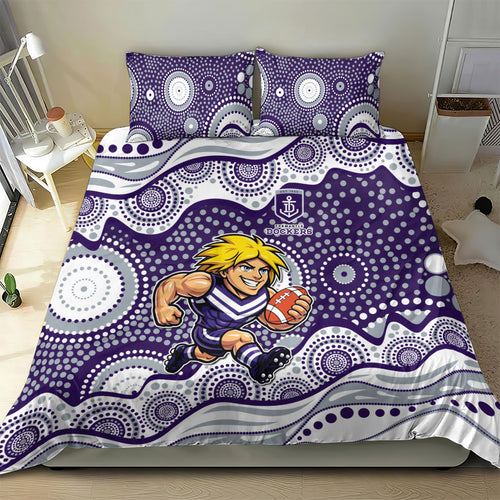 Fremantle Dockers Bedding Set Aboriginal Dot Pattern - Football Mascot Heritage Pride