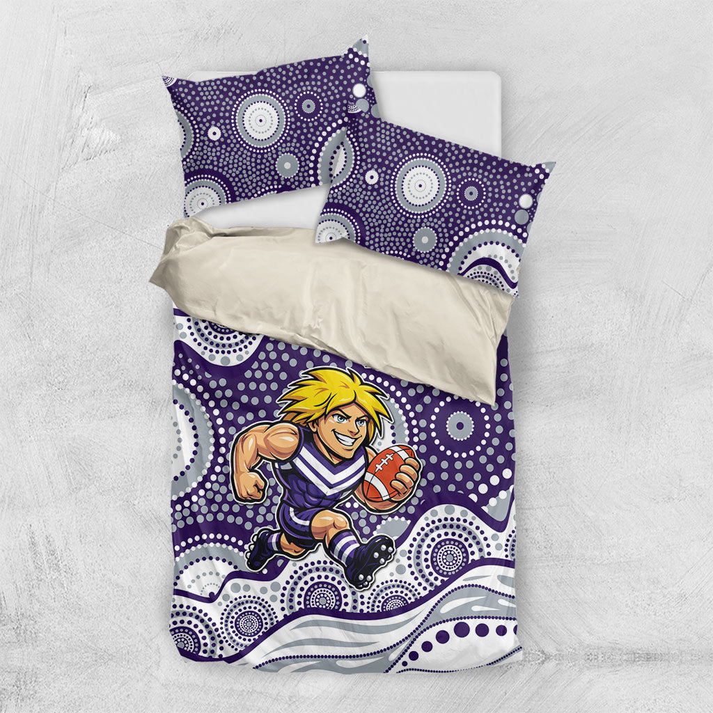 Fremantle Dockers Bedding Set Aboriginal Dot Pattern - Football Mascot Heritage Pride