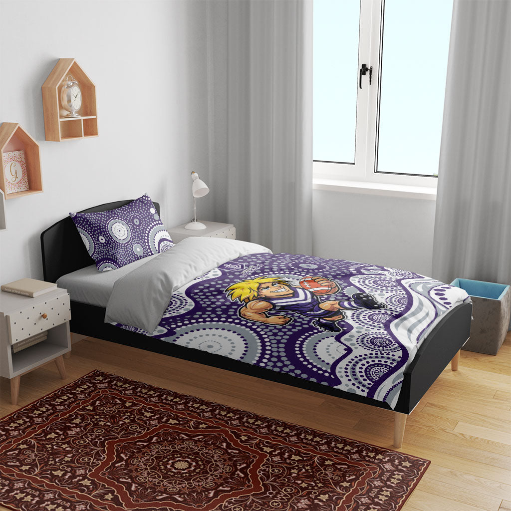 Fremantle Dockers Bedding Set Aboriginal Dot Pattern - Football Mascot Heritage Pride