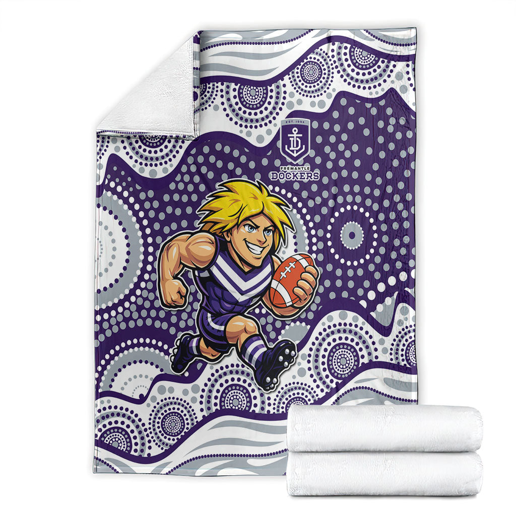 Fremantle Dockers Blanket Aboriginal Dot Pattern - Football Mascot Heritage Pride