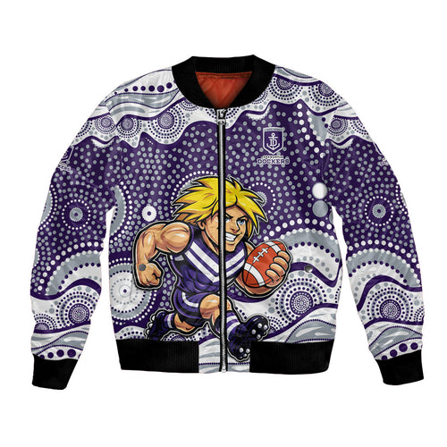 Fremantle Dockers Bomber Jacket Aboriginal Dot Pattern - Football Mascot Heritage Pride
