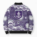 Fremantle Dockers Bomber Puffer Jacket Aboriginal Dot Pattern - Football Mascot Heritage Pride