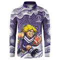 Fremantle Dockers Button Sweatshirt Aboriginal Dot Pattern - Football Mascot Heritage Pride