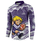 Fremantle Dockers Button Sweatshirt Aboriginal Dot Pattern - Football Mascot Heritage Pride