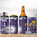 Fremantle Dockers 4 in 1 Can Cooler Tumbler Aboriginal Dot Pattern - Football Mascot Heritage Pride
