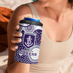 Fremantle Dockers 4 in 1 Can Cooler Tumbler Aboriginal Dot Pattern - Football Mascot Heritage Pride