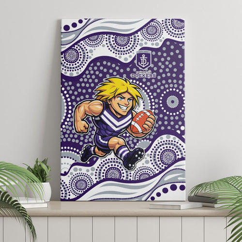 Fremantle Dockers Canvas Wall Art Aboriginal Dot Pattern - Football Mascot Heritage Pride