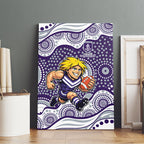 Fremantle Dockers Canvas Wall Art Aboriginal Dot Pattern - Football Mascot Heritage Pride