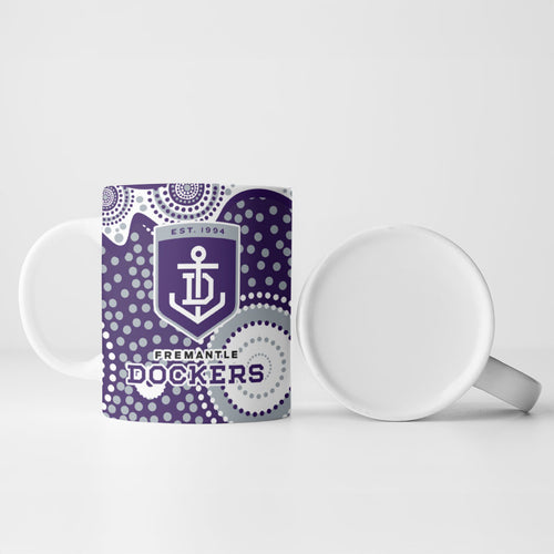 Fremantle Dockers Ceramic Mug Aboriginal Dot Pattern - Football Mascot Heritage Pride