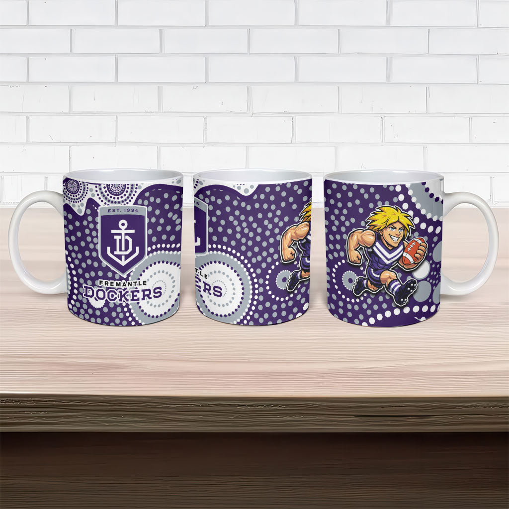 Fremantle Dockers Ceramic Mug Aboriginal Dot Pattern - Football Mascot Heritage Pride
