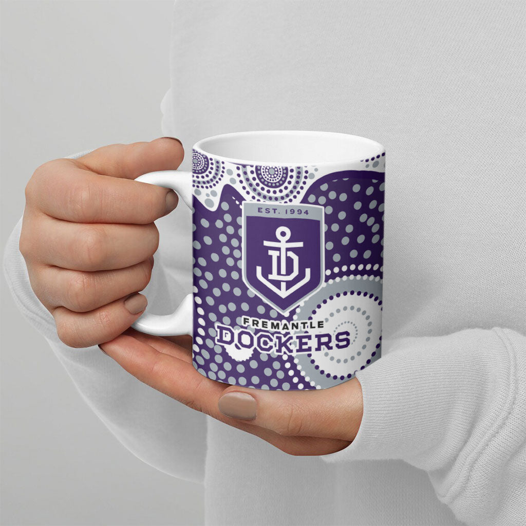 Fremantle Dockers Ceramic Mug Aboriginal Dot Pattern - Football Mascot Heritage Pride