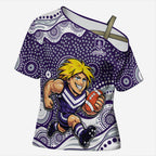 Fremantle Dockers Cross Shoulder Shirt Aboriginal Dot Pattern - Football Mascot Heritage Pride