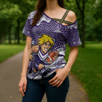 Fremantle Dockers Cross Shoulder Shirt Aboriginal Dot Pattern - Football Mascot Heritage Pride