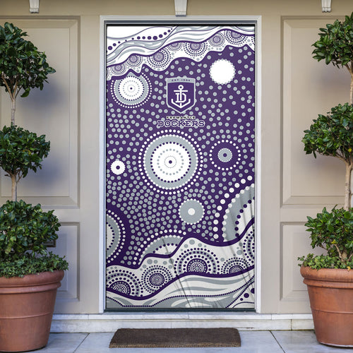Fremantle Dockers Door Cover Aboriginal Dot Pattern - Football Mascot Heritage Pride