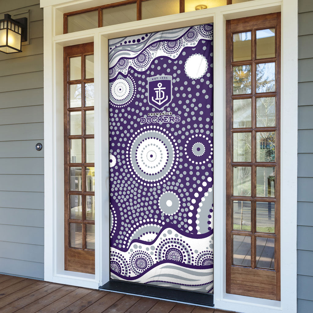 Fremantle Dockers Door Cover Aboriginal Dot Pattern - Football Mascot Heritage Pride