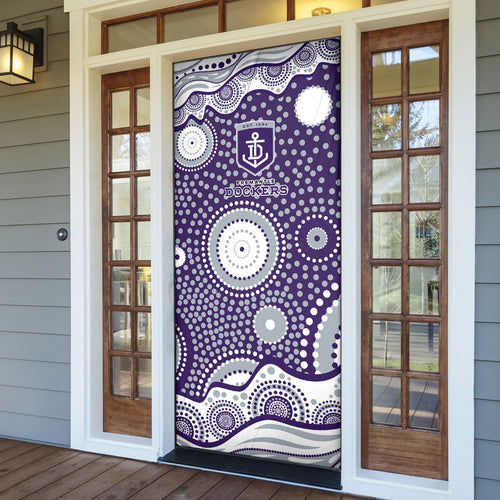 Fremantle Dockers Door Cover Aboriginal Dot Pattern - Football Mascot Heritage Pride