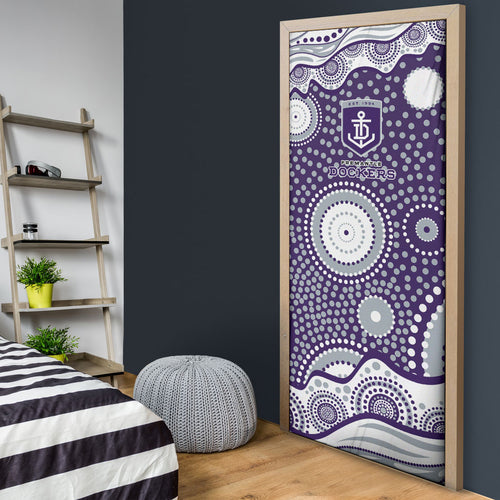 Fremantle Dockers Door Cover Aboriginal Dot Pattern - Football Mascot Heritage Pride