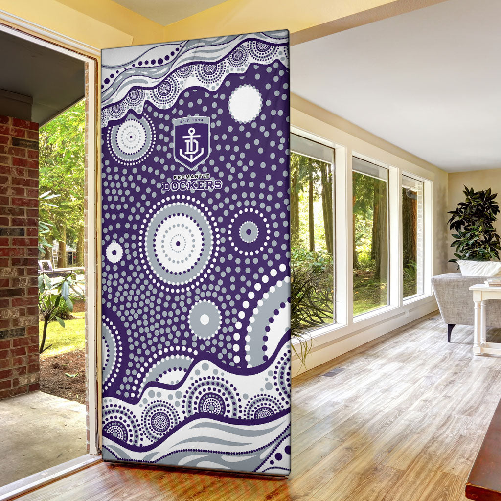 Fremantle Dockers Door Cover Aboriginal Dot Pattern - Football Mascot Heritage Pride